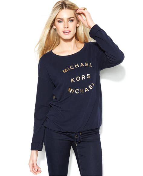 short sleeve michael kors drawstring sweatshirt top|macy's Michael Kors shirt.